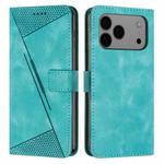 For iPhone 17 Pro Max Dream Triangle Leather Phone Case with Lanyard(Green)