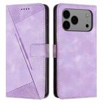 For iPhone 17 Pro Max Dream Triangle Leather Phone Case with Lanyard(Purple)