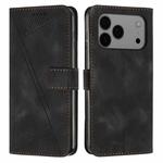 For iPhone 17 Pro Max Dream Triangle Leather Phone Case with Lanyard(Black)