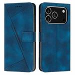 For iPhone 17 Pro Dream Triangle Leather Phone Case with Lanyard(Blue)