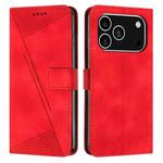 For iPhone 17 Pro Dream Triangle Leather Phone Case with Lanyard(Red)