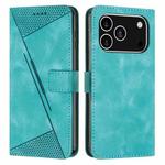 For iPhone 17 Pro Dream Triangle Leather Phone Case with Lanyard(Green)