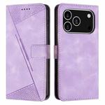 For iPhone 17 Pro Dream Triangle Leather Phone Case with Lanyard(Purple)