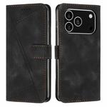 For iPhone 17 Pro Dream Triangle Leather Phone Case with Lanyard(Black)