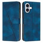 For iPhone 17 Dream Triangle Leather Phone Case with Lanyard(Blue)