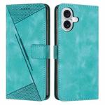 For iPhone 17 Dream Triangle Leather Phone Case with Lanyard(Green)