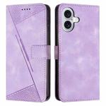 For iPhone 17 Dream Triangle Leather Phone Case with Lanyard(Purple)