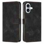 For iPhone 17 Dream Triangle Leather Phone Case with Lanyard(Black)