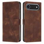 For iPhone 17 Air Dream Triangle Leather Phone Case with Lanyard(Brown)