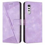 For LG Velvet / G9 Dream Triangle Leather Phone Case with Lanyard(Purple)