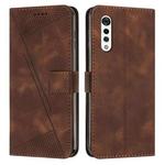 For LG Velvet / G9 Dream Triangle Leather Phone Case with Lanyard(Brown)