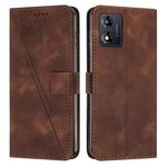 For Motorola Moto E13 Dream Triangle Leather Phone Case with Lanyard(Brown)