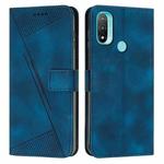 For Motorola Moto E20 / E30 / E40 Dream Triangle Leather Phone Case with Lanyard(Blue)