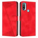 For Motorola Moto E20 / E30 / E40 Dream Triangle Leather Phone Case with Lanyard(Red)