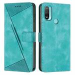 For Motorola Moto E20 / E30 / E40 Dream Triangle Leather Phone Case with Lanyard(Green)