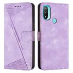 For Motorola Moto E20 / E30 / E40 Dream Triangle Leather Phone Case with Lanyard(Purple)