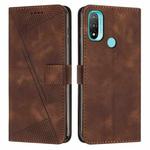 For Motorola Moto E20 / E30 / E40 Dream Triangle Leather Phone Case with Lanyard(Brown)