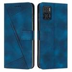 For Motorola Moto E22 / E22i Dream Triangle Leather Phone Case with Lanyard(Blue)