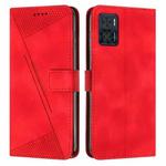 For Motorola Moto E22 / E22i Dream Triangle Leather Phone Case with Lanyard(Red)