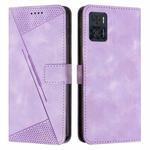 For Motorola Moto E22 / E22i Dream Triangle Leather Phone Case with Lanyard(Purple)