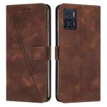 For Motorola Moto E22 / E22i Dream Triangle Leather Phone Case with Lanyard(Brown)