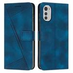 For Motorola Moto E32 Dream Triangle Leather Phone Case with Lanyard(Blue)