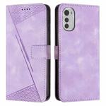 For Motorola Moto E32 Dream Triangle Leather Phone Case with Lanyard(Purple)