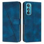 For Motorola Edge 30 Dream Triangle Leather Phone Case with Lanyard(Blue)