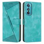 For Motorola Edge 30 Dream Triangle Leather Phone Case with Lanyard(Green)