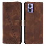 For Motorola Edge 30 Lite / 30 Neo Dream Triangle Leather Phone Case with Lanyard(Brown)