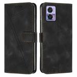 For Motorola Edge 30 Lite / 30 Neo Dream Triangle Leather Phone Case with Lanyard(Black)