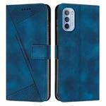 For Motorola Moto G 5G 2022 Dream Triangle Leather Phone Case with Lanyard(Blue)