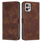 For Motorola Moto G Power 2023 Dream Triangle Leather Phone Case with Lanyard(Brown)