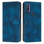 For Motorola G Pure Dream Triangle Leather Phone Case with Lanyard(Blue)