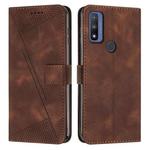 For Motorola G Pure Dream Triangle Leather Phone Case with Lanyard(Brown)