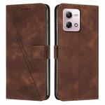 For Motorola Moto G Stylus 5G 2023 Dream Triangle Leather Phone Case with Lanyard(Brown)