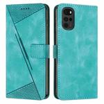 For Motorola Moto G22 Dream Triangle Leather Phone Case with Lanyard(Green)