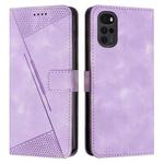 For Motorola Moto G22 Dream Triangle Leather Phone Case with Lanyard(Purple)