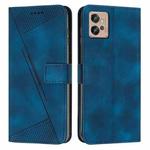 For Motorola Moto G32 Dream Triangle Leather Phone Case with Lanyard(Blue)