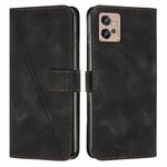 For Motorola Moto G32 Dream Triangle Leather Phone Case with Lanyard(Black)