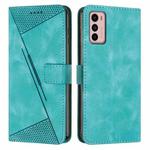 For Motorola Moto G42 Dream Triangle Leather Phone Case with Lanyard(Green)