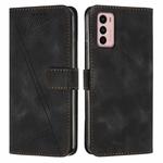 For Motorola Moto G42 Dream Triangle Leather Phone Case with Lanyard(Black)