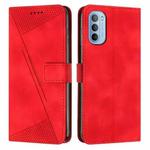 For Motorola Moto G51 5G Dream Triangle Leather Phone Case with Lanyard(Red)