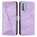 For Motorola Moto G52 Dream Triangle Leather Phone Case with Lanyard(Purple)