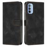 For Motorola Moto G52J JP Version Dream Triangle Leather Phone Case with Lanyard(Black)