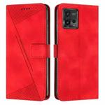 For Motorola Moto G72 Dream Triangle Leather Phone Case with Lanyard(Red)