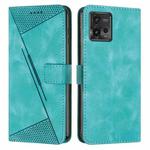 For Motorola Moto G72 Dream Triangle Leather Phone Case with Lanyard(Green)