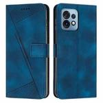 For Motorola Moto X40 / X40 Pro Dream Triangle Leather Phone Case with Lanyard(Blue)