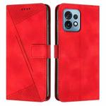 For Motorola Moto X40 / X40 Pro Dream Triangle Leather Phone Case with Lanyard(Red)