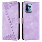 For Motorola Moto X40 / X40 Pro Dream Triangle Leather Phone Case with Lanyard(Purple)